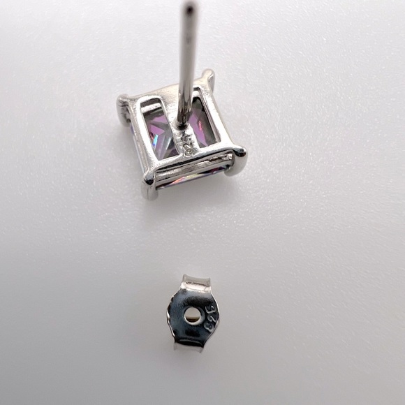 .925 Sterling Silver Rainbow Topaz Cz Necklace & Earring Set - Picture 14 of 16